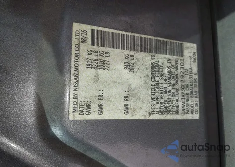 2016 Nissan Altima 2.5 Sv z USA, uszkodzony, nr VIN 1N4AL3AP3GC292301